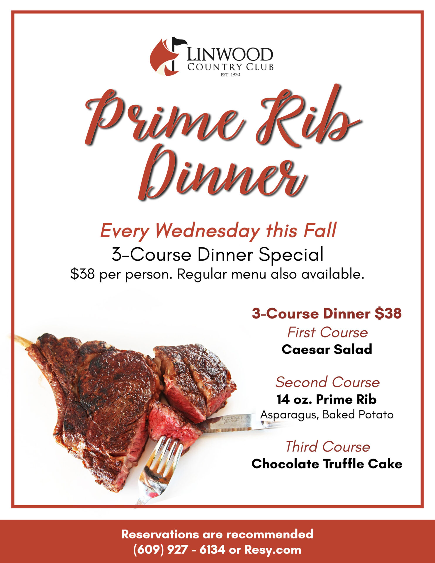 Prime Rib Night Linwood Country Club