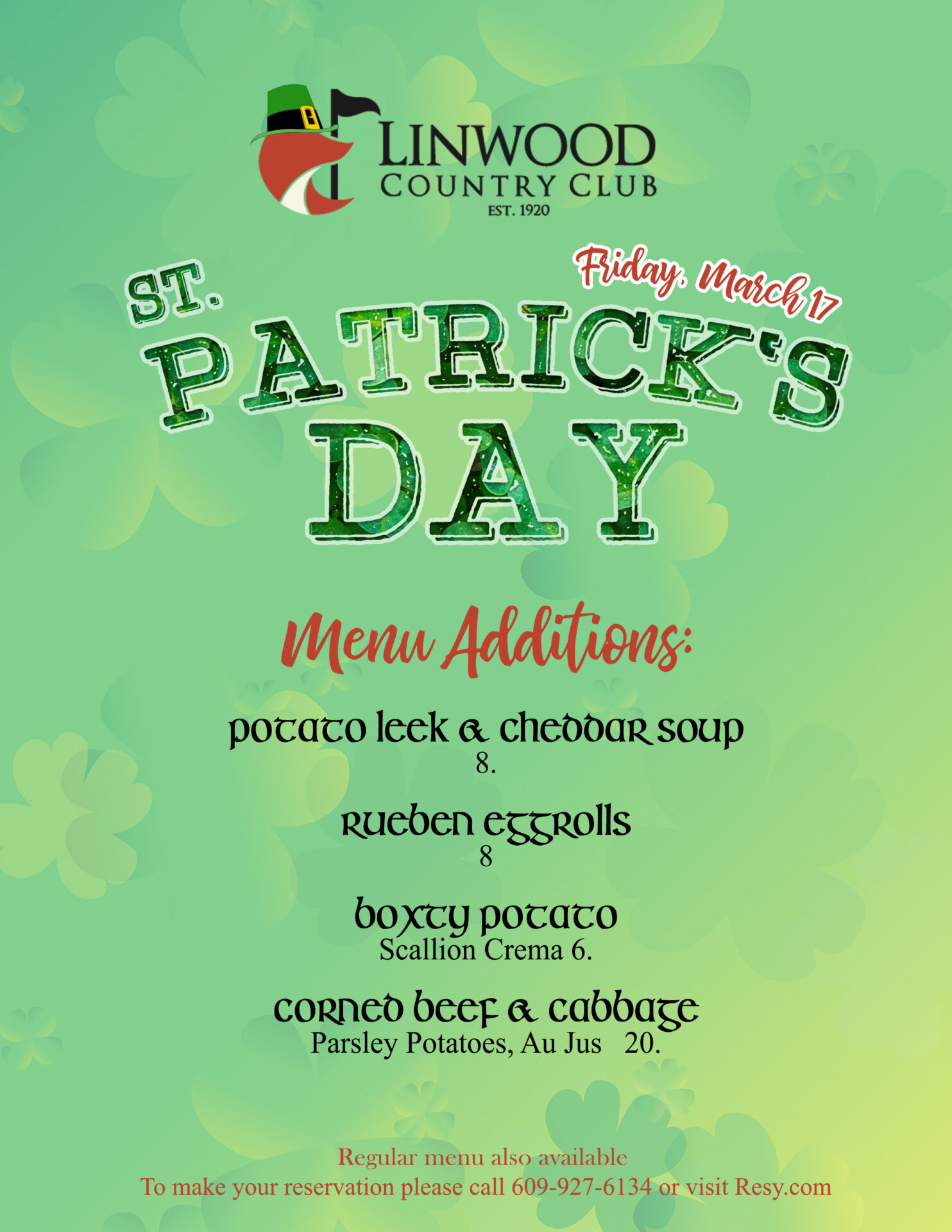 St. Patrick's Day Specials - Linwood Country Club